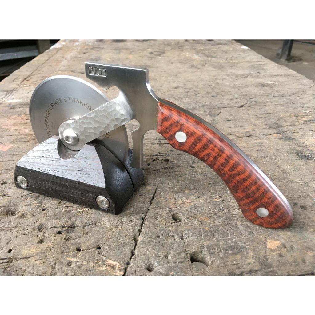 Titanium Blade Pizza Cutters with Snakewood and Ebony Handles Robert